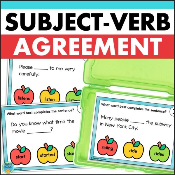 subject verb agreement task cards